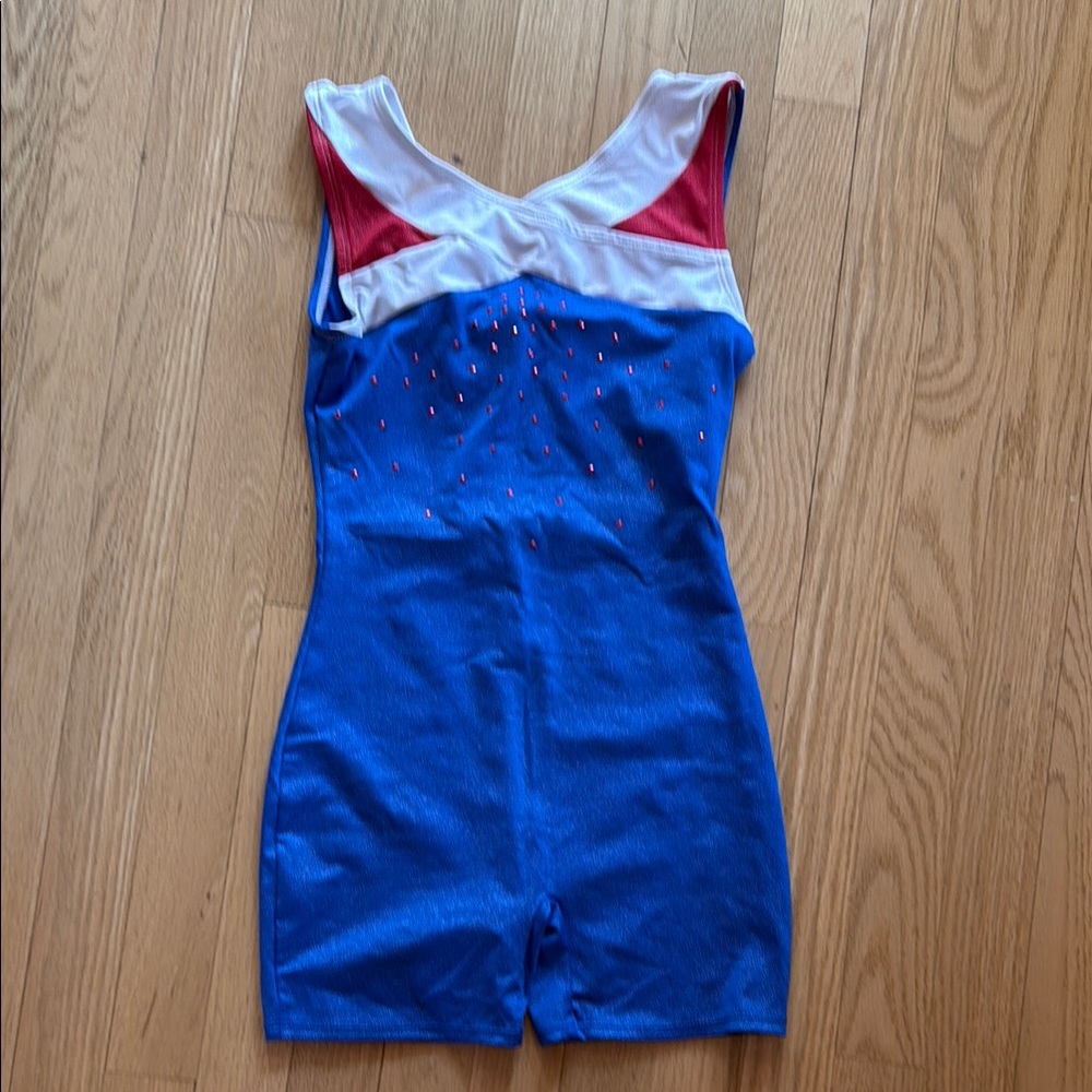 Kids Blue and Red Gymnastics Costume